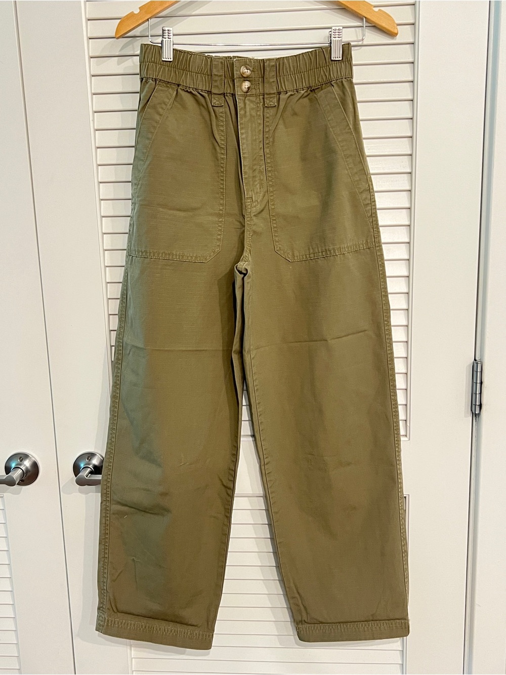 Madewell Olive Green Pull On Pants 100% Cotton